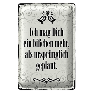 Blechschild Spruch 20x30cm ich mag dich ein bißchen mehr