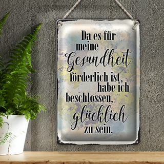 Blechschild Spruch 20x30cm Gesundheit glücklich sein