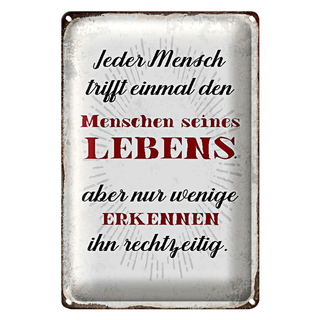 Blechschild Spruch 20x30cm jeder Mensch trifft einmal den