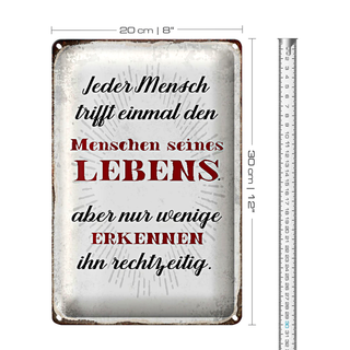 Blechschild Spruch 20x30cm jeder Mensch trifft einmal den