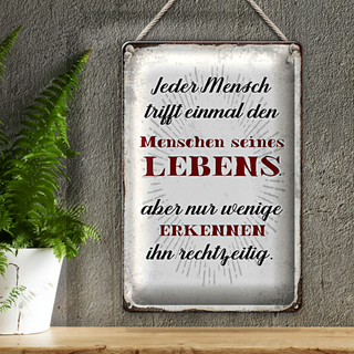 Blechschild Spruch 20x30cm jeder Mensch trifft einmal den