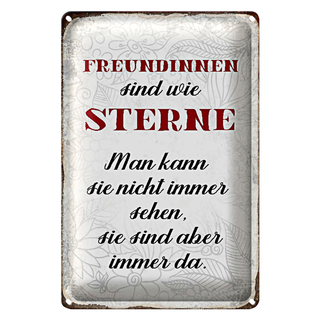 Blechschild Spruch 20x30cm Freundinnen sind wie Sterne