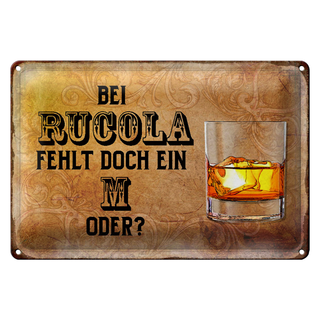 Blechschild 30x20cm bei Rucola fehlt doch ein M