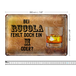 Blechschild 30x20cm bei Rucola fehlt doch ein M