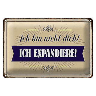 Blechschild Spruch 30x20cm bin nicht dick ich expandiere