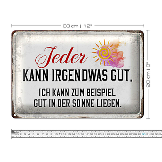 Blechschild Spruch 30x20cm jeder kann irgendwas gut Sonne
