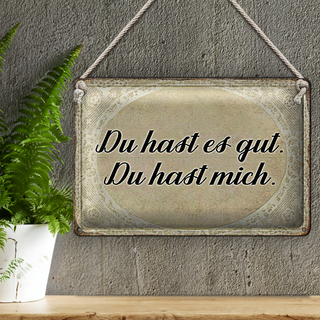Blechschild Spruch 30x20cm du hast es gut du hast mich