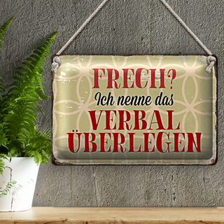 Blechschild Spruch 30x20cm frech nenn das verbal überlegen