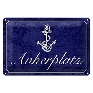 Blechschild Spruch 30x20cm Ankerplatz Anker Segel Boot