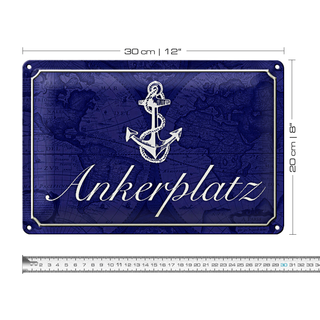 Blechschild Spruch 30x20cm Ankerplatz Anker Segel Boot