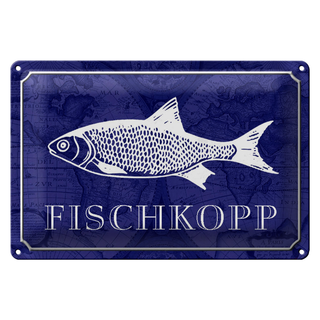 Blechschild Spruch 30x20cm Fischkopp Fisch