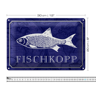 Blechschild Spruch 30x20cm Fischkopp Fisch