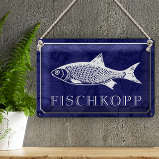 Blechschild Spruch 30x20cm Fischkopp Fisch