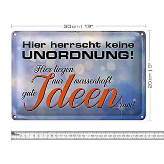 Blechschild Spruch 30x20cm hier herrscht keine Unordnung