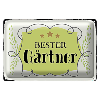 Blechschild Garten 30x20cm bester Gärtner