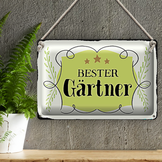Blechschild Garten 30x20cm bester Gärtner