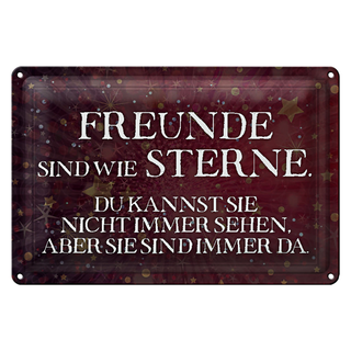 Blechschild Spruch 30x20cm Freunde sind wie Sterne