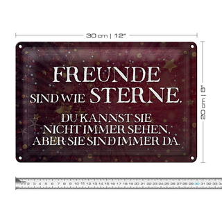 Blechschild Spruch 30x20cm Freunde sind wie Sterne