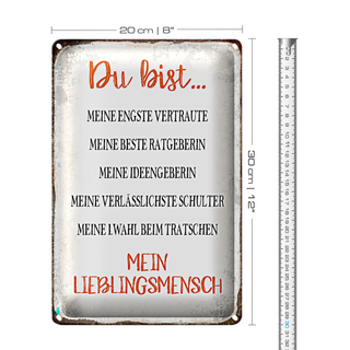 Blechschild Spruch 20x30cm du bist mein Lieblingsmensch