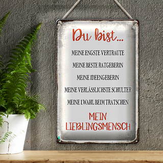 Blechschild Spruch 20x30cm du bist mein Lieblingsmensch