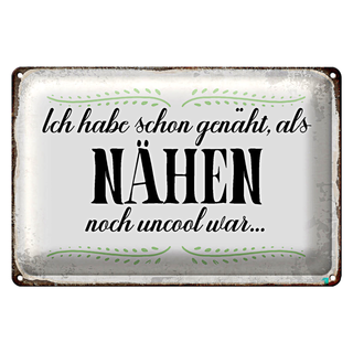 Bechschild Spruch 30x20cm habe schon genäht als Nähen noch