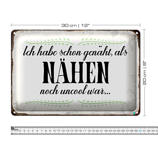 Bechschild Spruch 30x20cm habe schon genäht als Nähen noch
