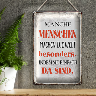 Blechschild Spruch 20x30cm manche machen die Welt besonders