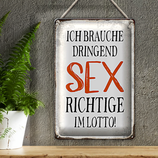 Blechschild Spruch 20x30cm ich brauche dringend Sex