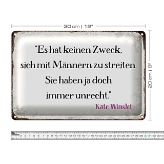 Blechschild Spruch 30x20cm keinen Zweck sich mit Männern