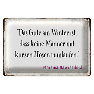 Blechschild Spruch 30x20cm Gute am Winter keine Männer mit