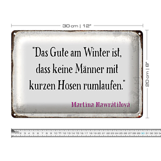 Blechschild Spruch 30x20cm Gute am Winter keine Männer mit