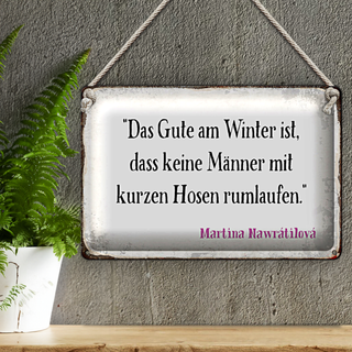 Blechschild Spruch 30x20cm Gute am Winter keine Männer mit