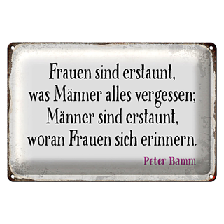 Blechschild Spruch 30x20cm Frauen Männer sind erstaunt was
