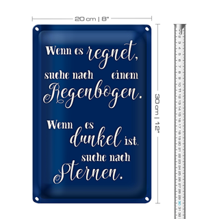 Blechschild Spruch 20x30cm wenn es regnet wenn dunkel suche