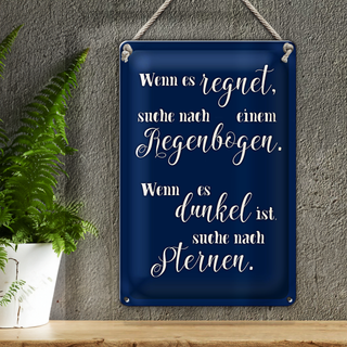 Blechschild Spruch 20x30cm wenn es regnet wenn dunkel suche