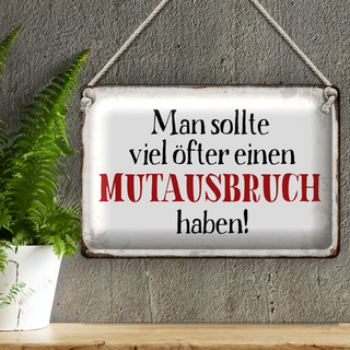 Blechschild Spruch 30x20cm sollte öfter Mutausbruch haben