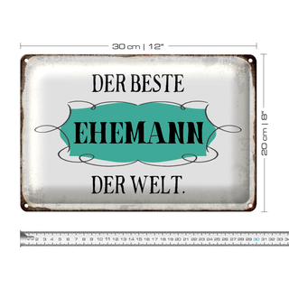 Blechschild Spruch 30x20cm der beste Ehemann der Welt