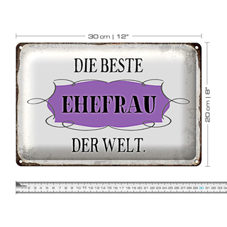 Blechschild Spruch 30x20cm die beste Ehefrau der Welt