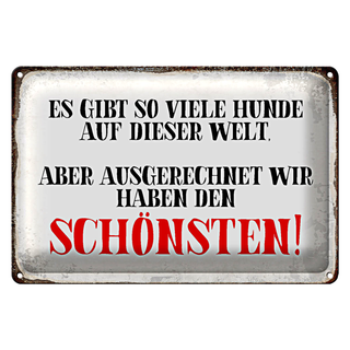 Blechschild Spruch 30x20cm wir haben den schönsten Hund