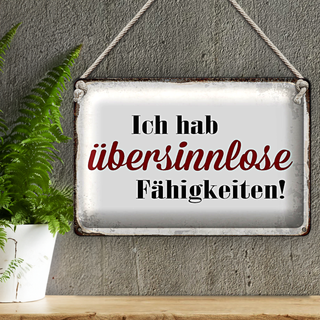 Blechschild Spruch 30x20cm ich hab übersinnlose Fähigkeiten