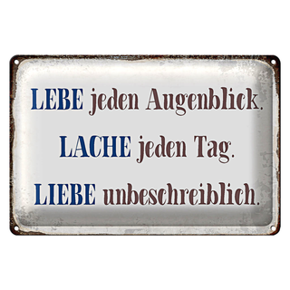 Blechschild Spruch 30x20cm liebe lache jeden Tag