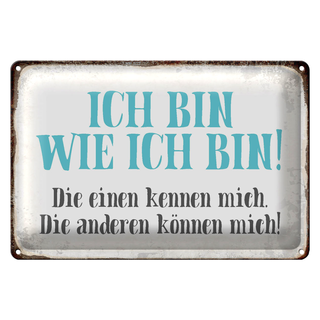 Blechschild Spruch 30x20cm ich bin so wie ich bin