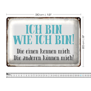 Blechschild Spruch 30x20cm ich bin so wie ich bin