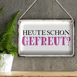 Blechschild Spruch 30x20cm heute schon gefreut