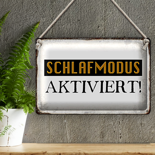 Blechschild Spruch 30x20cm Schlafmodus aktiviert