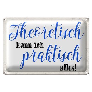 Blechschild Spruch 30x20cm theoretisch kann praktisch alles