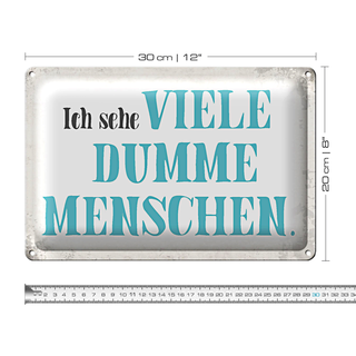 Blechschild Spruch 30x20cm ich sehe viele dumme Menschen