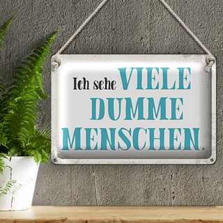 Blechschild Spruch 30x20cm ich sehe viele dumme Menschen