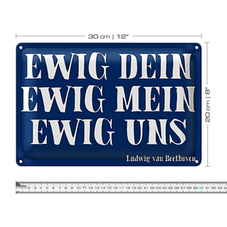 Blechschild Spruch 30x20cm ewig dein ewig mein ewig uns