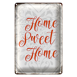 Blechschild Spruch 20x30cm Home sweet Home Herz